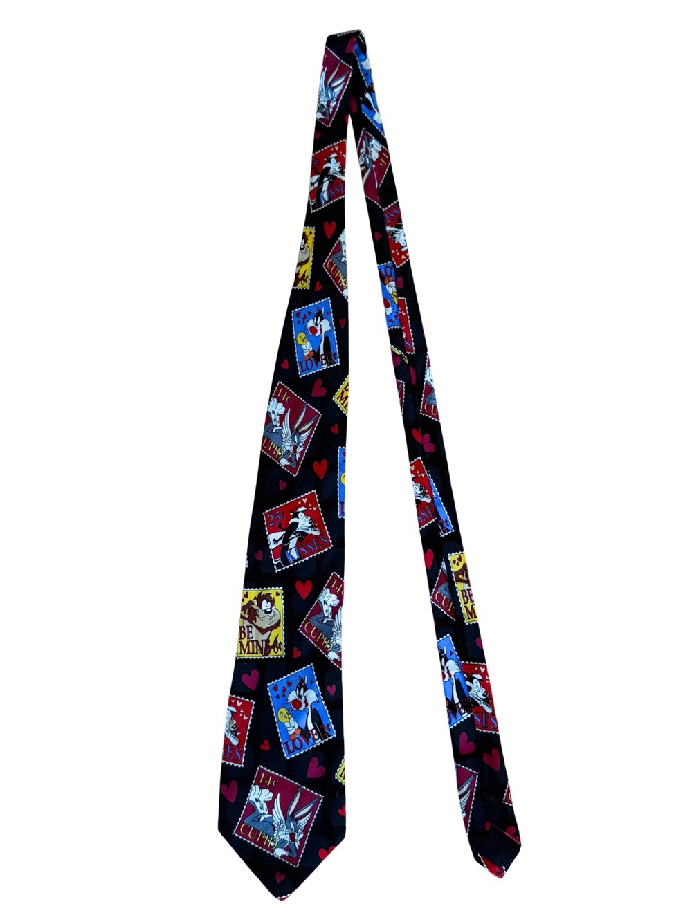 Vintage Looney Tunes Mania Valentine’s Day Stamp Tie 1995